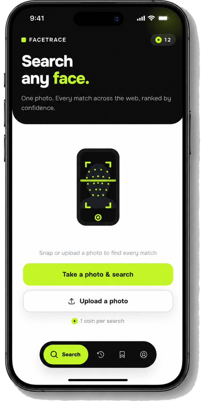 The IRL search screen, ready to take or upload a photo
